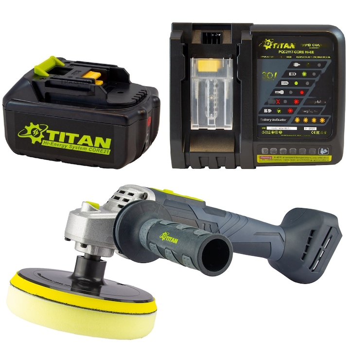 Masina de polisat rotativa cu acumulator si incarcator, TITAN PP0021, 2800rpm, PP-20483-2