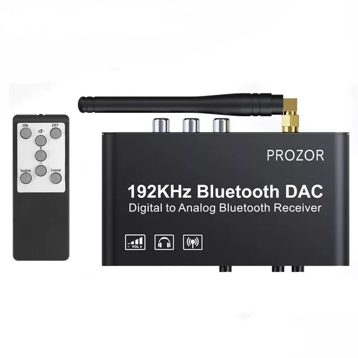 Receptor audio hifi Bluetooth 5.0, cu antena, intrare digitala Toslink/Coaxial si telecomanda