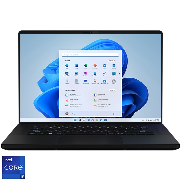 Laptop Gaming ASUS ROG Zephyrus M16 GU604VI cu procesor Intel® Core™ i9-13900H pana la 5.40 GHz, 16", QHD+, IPS, 240Hz, 32GB DDR5, 1TB SSD, NVIDIA® GeForce RTX™ 4070 8GB GDDR6 TGP 140W, Windows 11 Home, Off Black