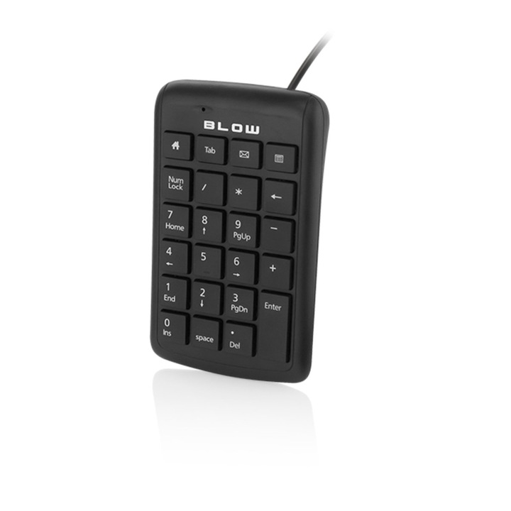 Tastatura numerica USB, BLOW KP-23 10727, 23 taste, lungime cablu 1.5m, neagra Numeric Key-Pad Negru