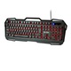 Tastatura USB cu iluminare LED, Blow Adrenaline Cold Steel 10298, 104 taste, lungime cablu 150cm, neagra Layout US Negru