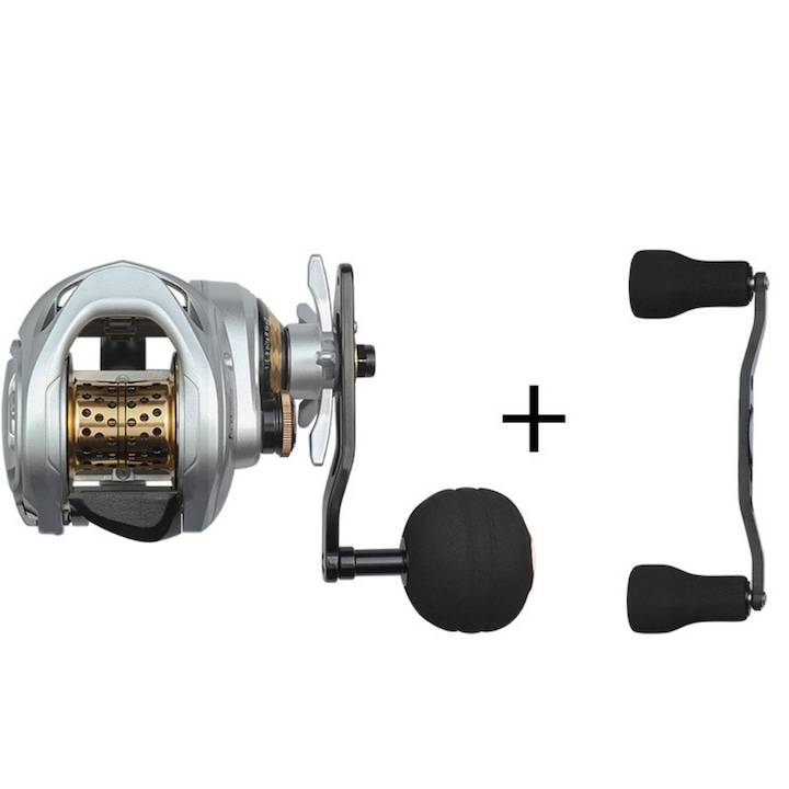 Mulineta de pescuit TDC3000 second-generation upgraded Baitcasting, raport 6.3:1, forta de franare 16KG, mana dreapta, 2 manere, argintiu