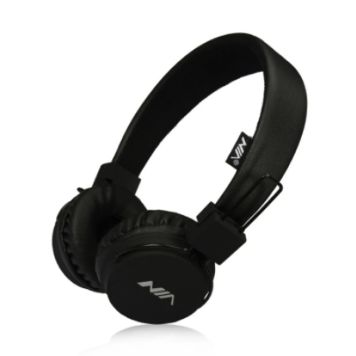 Аудио слушалки On-Ear AT PERFORMANCE, Nia A1, Сгъваеми, С кабел, Меки възглавнички, Лесно регулиране на размера на главата, Включен адаптер 3,5 жак, Черен