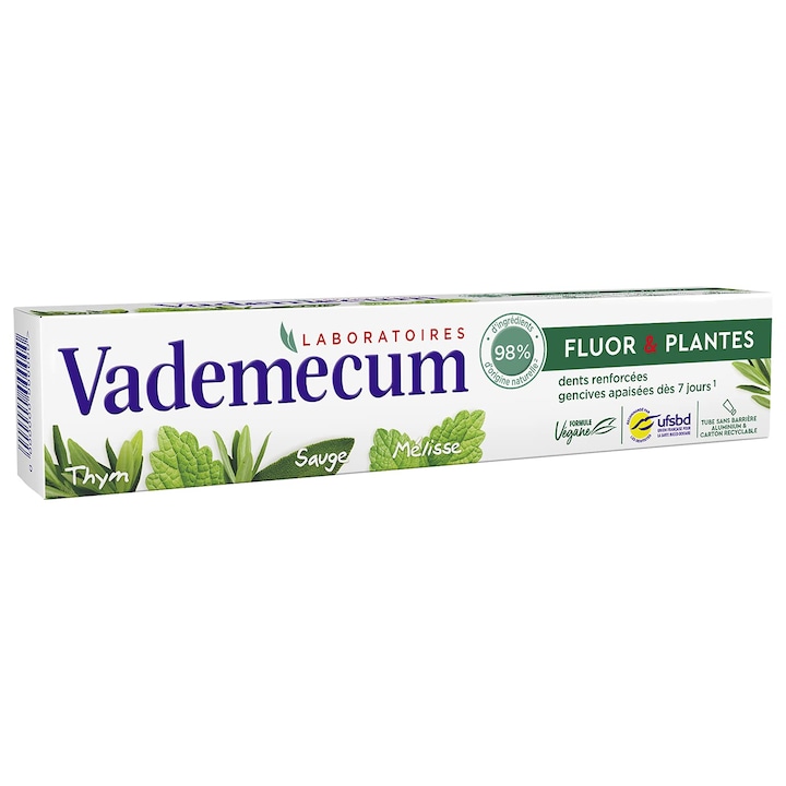 Паста за зъби Vademecum Fluor & Plantes, 75 мл