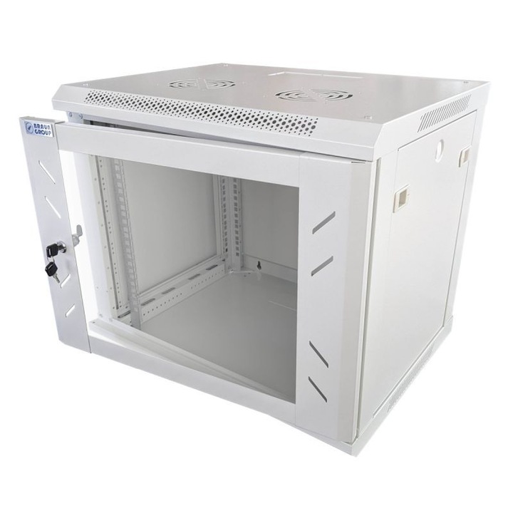 Braun Group WMF18U, 19"-os fém szekrény telekommunikációhoz és hálózatépítéshez, falra szerelhető