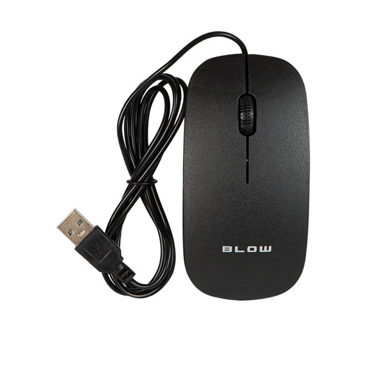 USB оптична мишка, BLOW MP-30, 1000DPI, 1.5m USB кабел, черна
