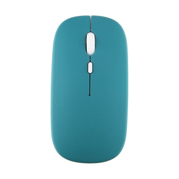 Безжична мишка Silicko, Bluetooth 5.2, 2.4G, RGB LED, ултра тънка, цвят циан
