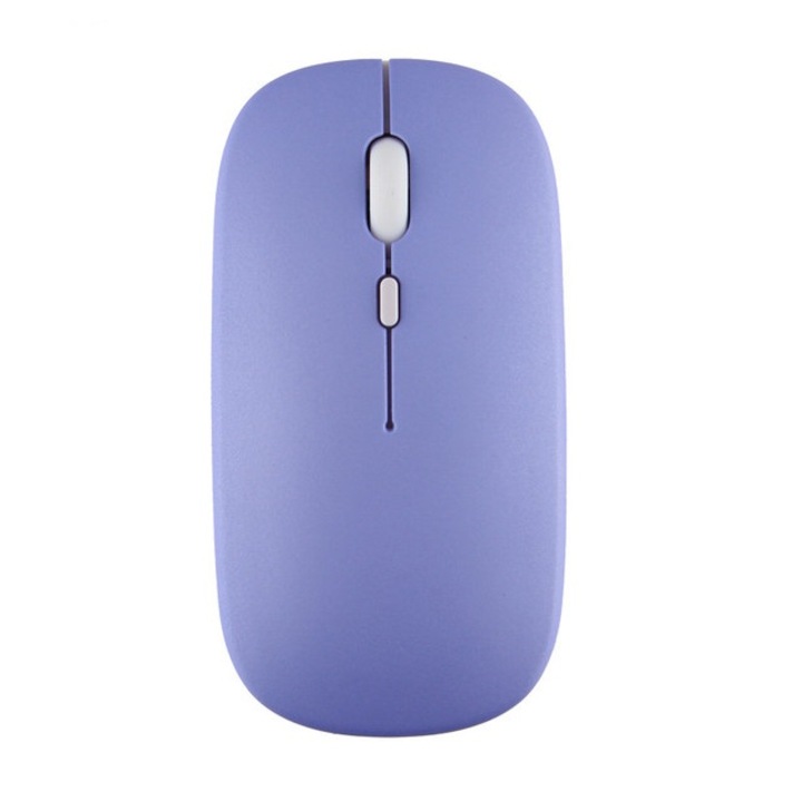 Безжична мишка Silicko, Bluetooth 5.2 и 2.4G, Акумулаторна, RGB LED, Ултра тънка, Виолетов