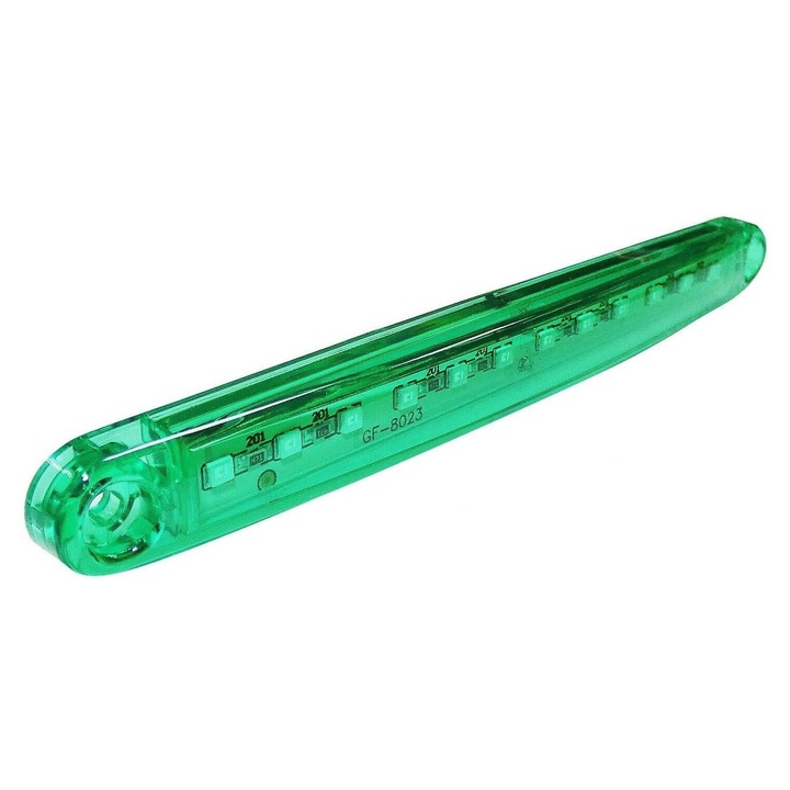 Led lampa, gabarit, cu 12 LED-uri pentru camion, remorca, autobuz, rulota, platforma 24V, verde
