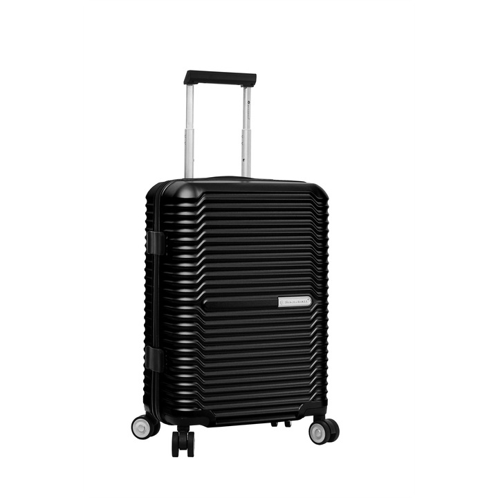 Куфар Snowball SW20603, за ръчен багаж, Поликарбонат, с 4 колела, 55 cm, Черен