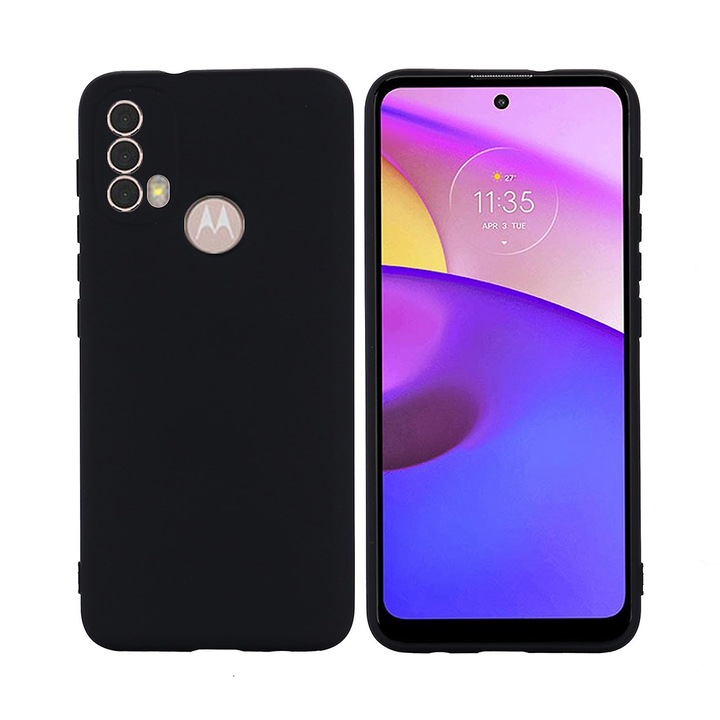 TPU силиконов калъф за Motorola Moto E20 / E30 / E40 / E20s, защита на камерата, гъвкав, издръжлив, ултра защита, черен