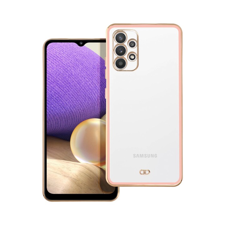 Husa de silicon pentru Samsung Galaxy A32 5g, Flexible TPU, Slim Fit, Durabil, Lux Case, Colorful Frame, Roz