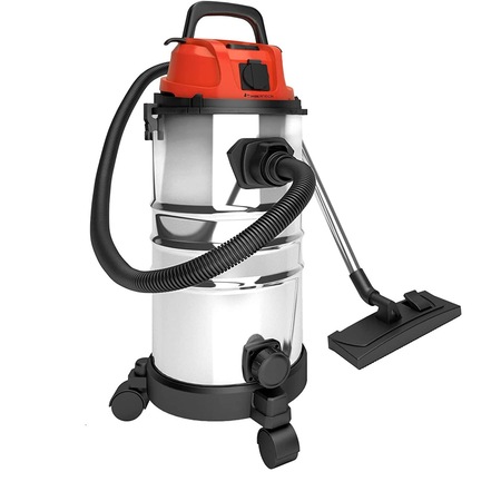 Aspirator multifunctional, aspirare umeda si uscata, putere 2300 W, 30 Litri, functie de suflare, 3 filtre, otel inoxidabil, rosu
