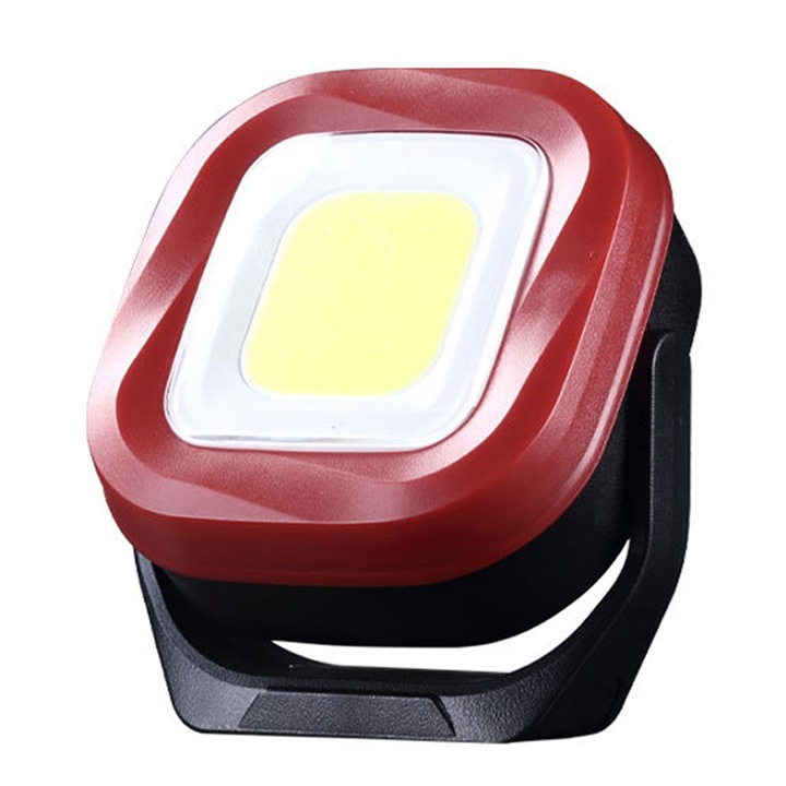 Lumina LED pentru lucru in aer liber, YWX, Adsorbtie magnetica, Putere 8W, Material ABS Plastic, Rosu/Negru