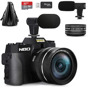 Aparat foto digital NBD®, 48 MP, 4K Ultra HD, 3.0" IPS,16X Digital Zoom, 32GB SD Card, Negru