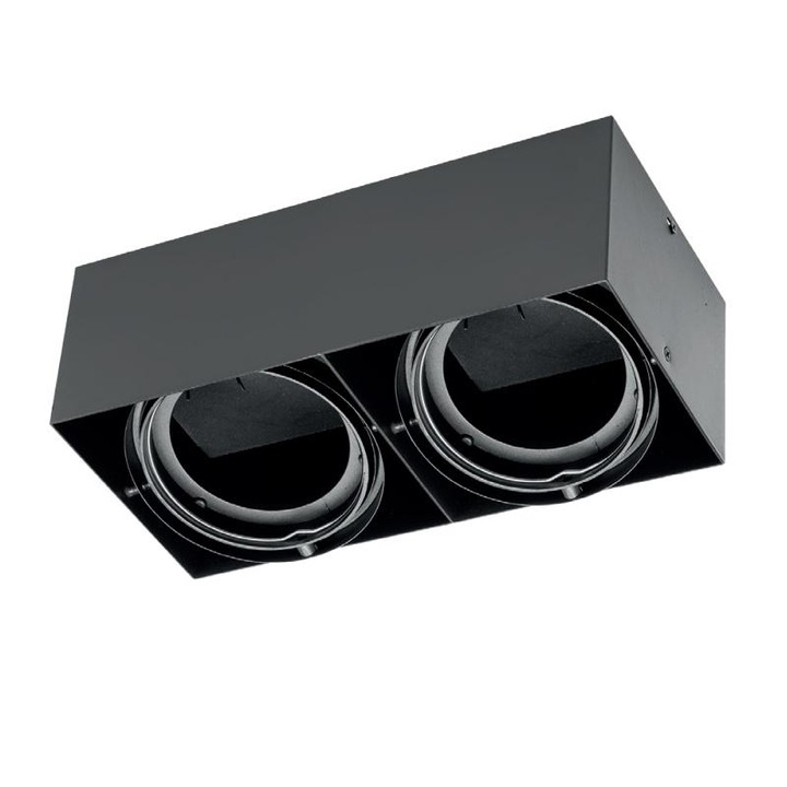 Spotlámpa, Pireo 2 GTV, dupla, felületre szerelhető, fekete