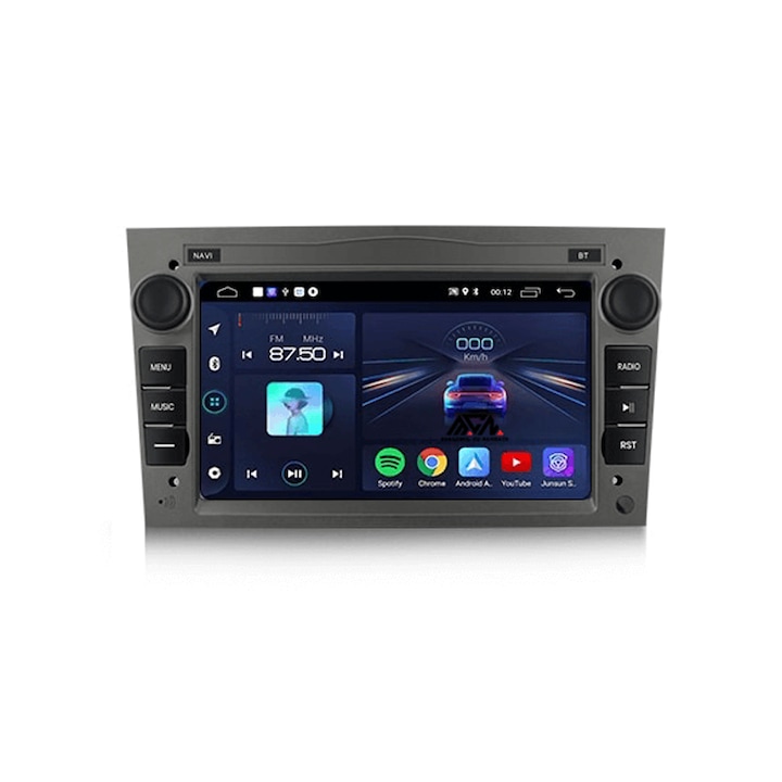 NAVI-ABC Navigációs rendszer, Opel Astra/Vectra/Combo C/Antara/Vivaro/Zafira/Meriva/Tigra/Signum autókhoz, Android 11, CarPLAY, Android Auto, 7", CarPLAY, 4 GB RAM 64 GB belső memória, nyolcmagos processzor, 4G Sim Slot, telepített térképek, szürke