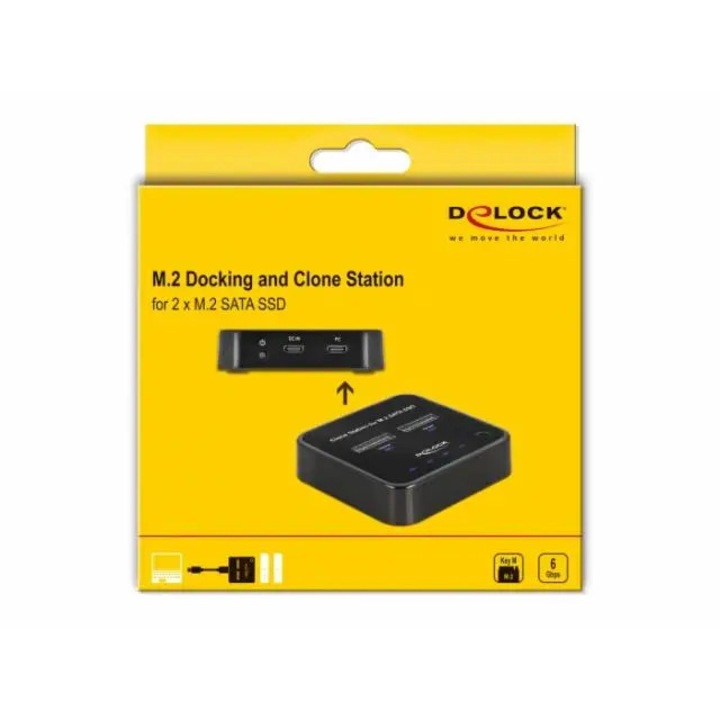 Docking Station Delock M.2 pentru 2 x SSD M.2 SATA cu functie de clonare