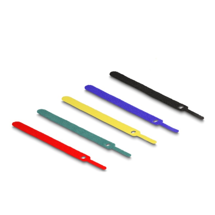 Set benzi pentru organizare cabluri DELOCK 19076, tip velcro, 12x150mm, colorate, 10 buc