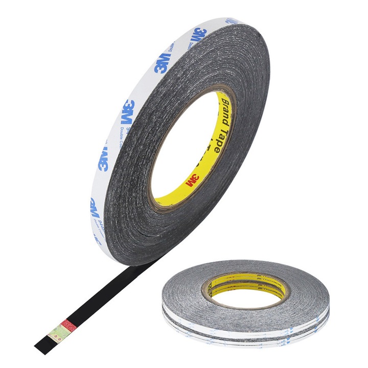 Banda cu doua fete 3M BEST BST-3M3MM-BK mecanism tactil, 3mmx50m, negru