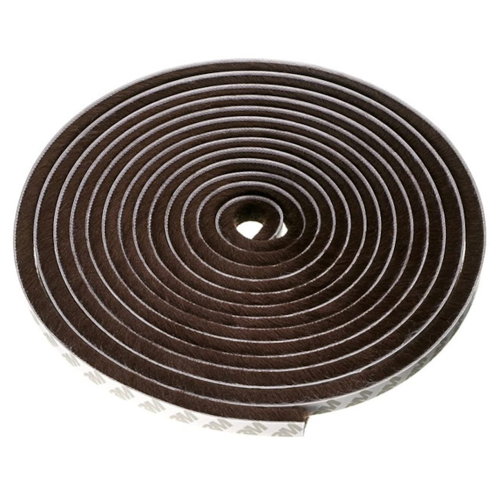 Banda izolatoare autoadeziva pentru geamuri, Unbranded, 7 x 6 mm, 5 m, Maro