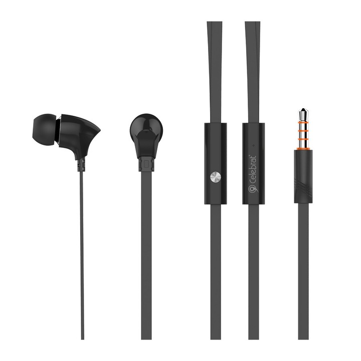 Casti telefon, Celebrat, 3.5mm Jack, 1.2m, Negru