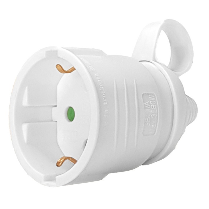 Stecher POWERTECH PT-887, 1x schuko, 16A, alb