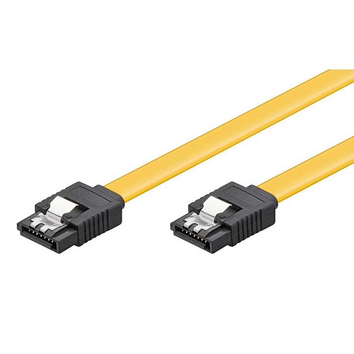 Cablu SATA III, PowerTech, 0.2m, Galben