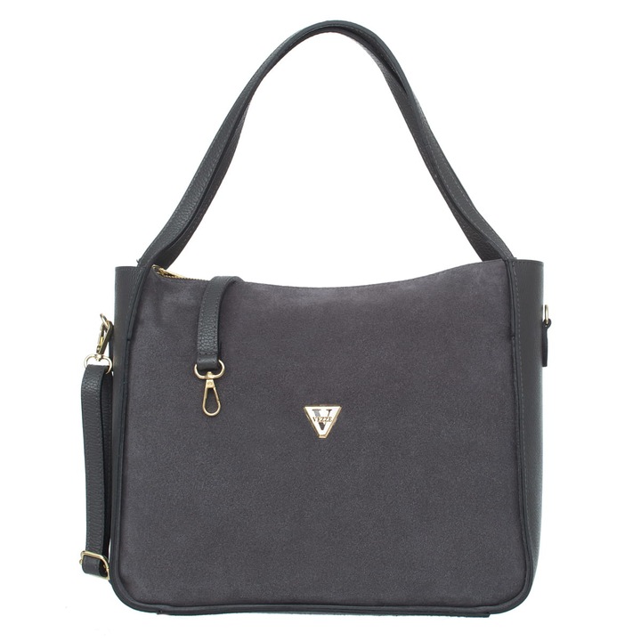 Велурена чанта, Vezze, антрацитна арфа