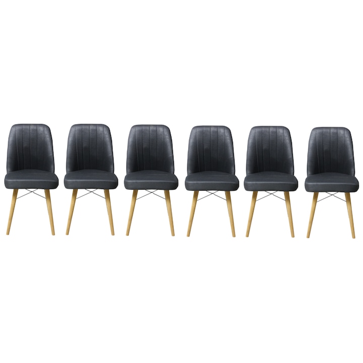 Set 6 scaune Atena negru 93 cm x 46 cm