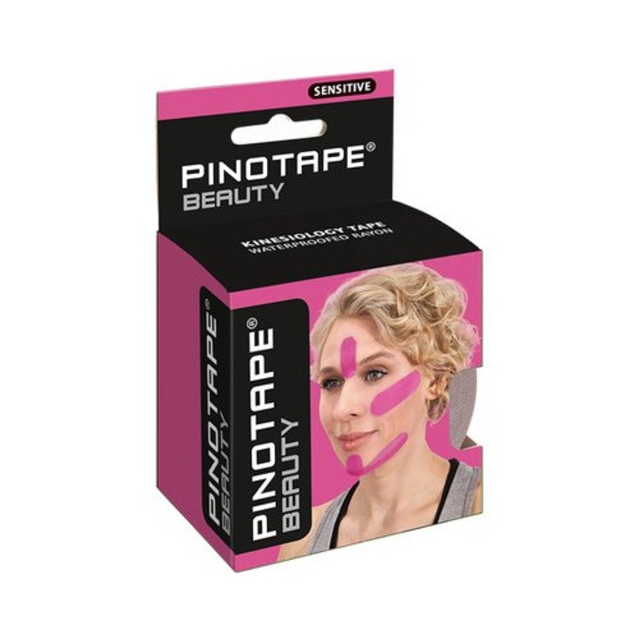 Banda Kinesio PINOTAPE® Sensitive Cosmetica Faciala - Roz