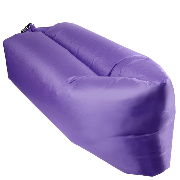 Надуваем дюшек тип Lazy Bag с размери 230 х 70 см, лилав цвят, за къмпинг, плаж или басейн