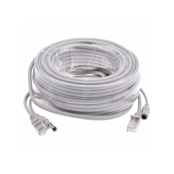 Cablu camera UTP + alimentare, lungime 15m 4x0.4 mm2 + 2x0, 3 mm2, Zutech