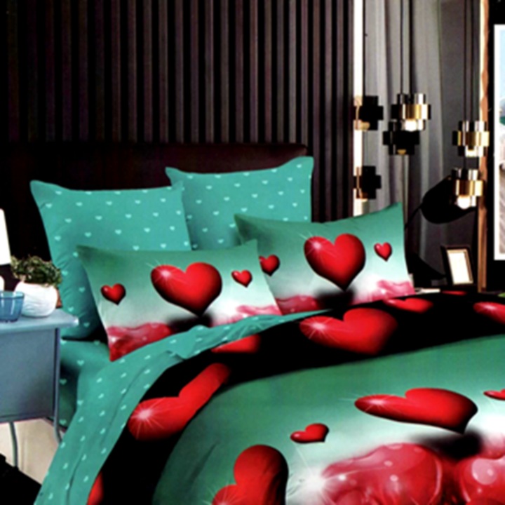 Set complet lenjerie de pat Finet, pilota si 2 perne, cearceaf cu elastic, 160x200cm, pentru pat dublu, multicolor, Ralex Pucioasa, LDP-SC-FINH-100263