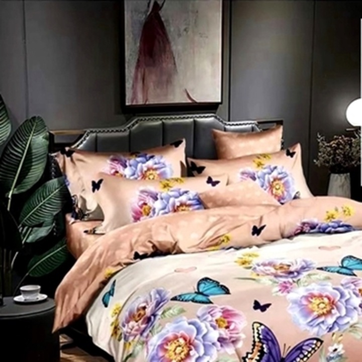 Set complet lenjerie de pat Finet, pilota si 2 perne, cearceaf cu elastic, 160x200cm, pentru pat dublu, multicolor, Ralex Pucioasa, LDP-SC-FINH-100276