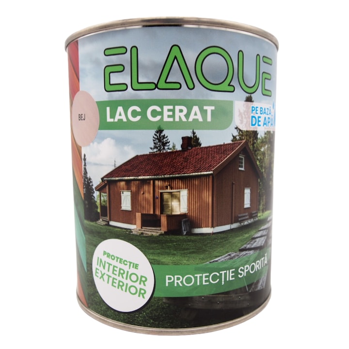Lazura colorata pe baza de apa, ELAQUE, 1 kg, culoare Bej