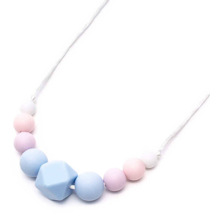 Colier dentitie din silicon Tossa, Multicolor