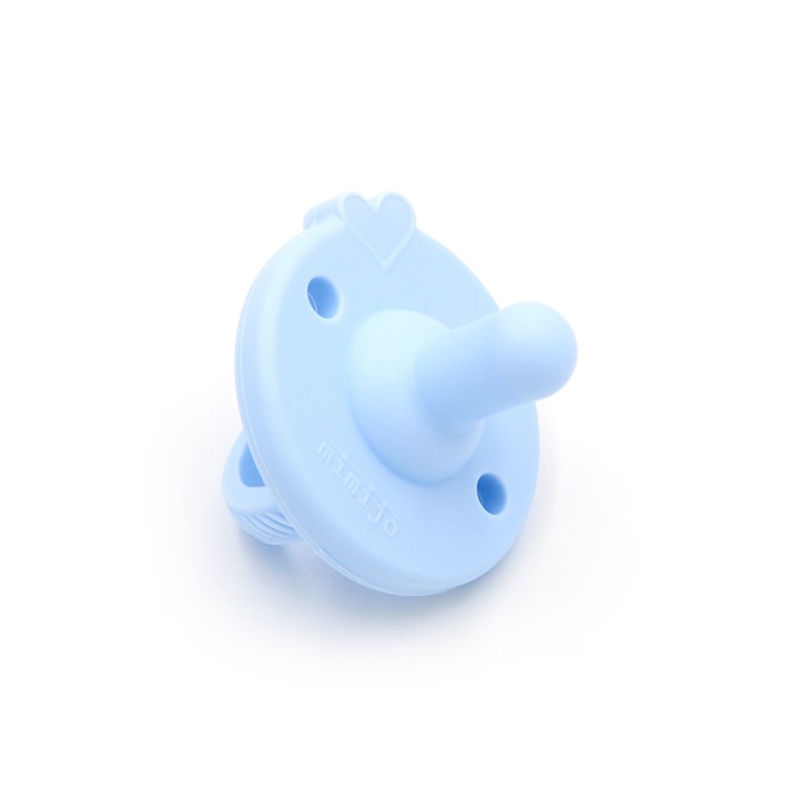 Suzeta, silicon, albastru cu tetina rotunda