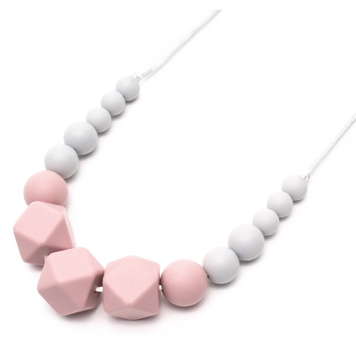 Colier dentitie din silicon Wendy, Dusty Rose