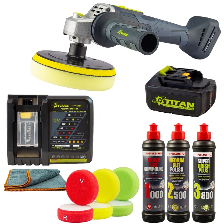 Masina de polisat rotativa cu acumulator, TITAN PP0021, 2800rpm, menzerna 3 pasi, PP-20483-3