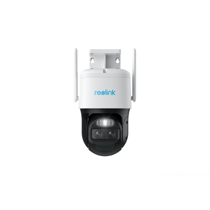 Biztonsági kamera újratölthető akkumulátorral és WIFI-vel, Reolink TrackMix, 4MP, automatikus zoomkövetés, személy- / járműérzékelés, színes éjjellátó és LED-reflektor, két lencse