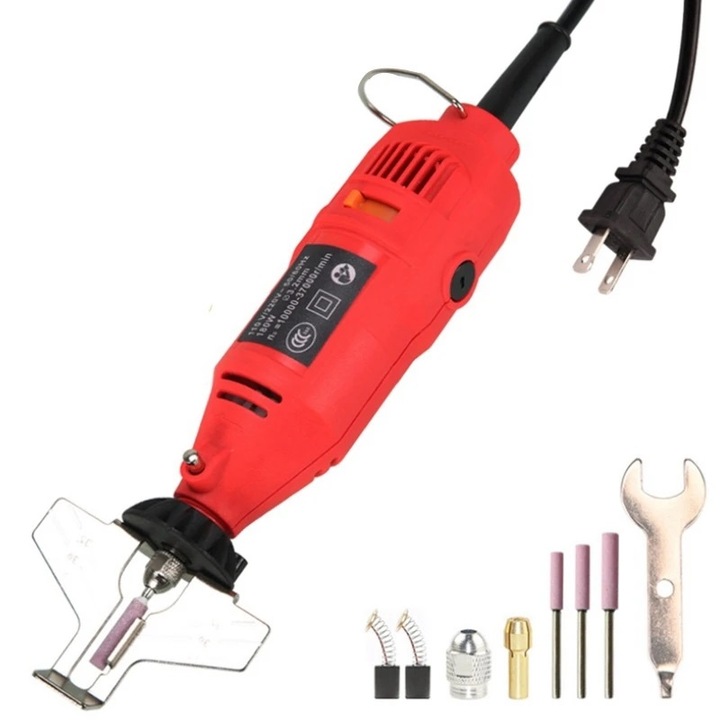 Hordozható láncfűrész láncélező, tápegység 220V, 230W, 37000 RPM