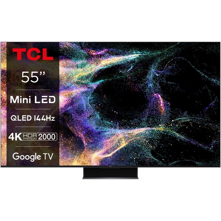 Телевизор TCL MiniLed 55C845, 55" (139 см), Smart Google TV, 4K Ultra HD, 100 Hz, Клас G (Модел 2023)