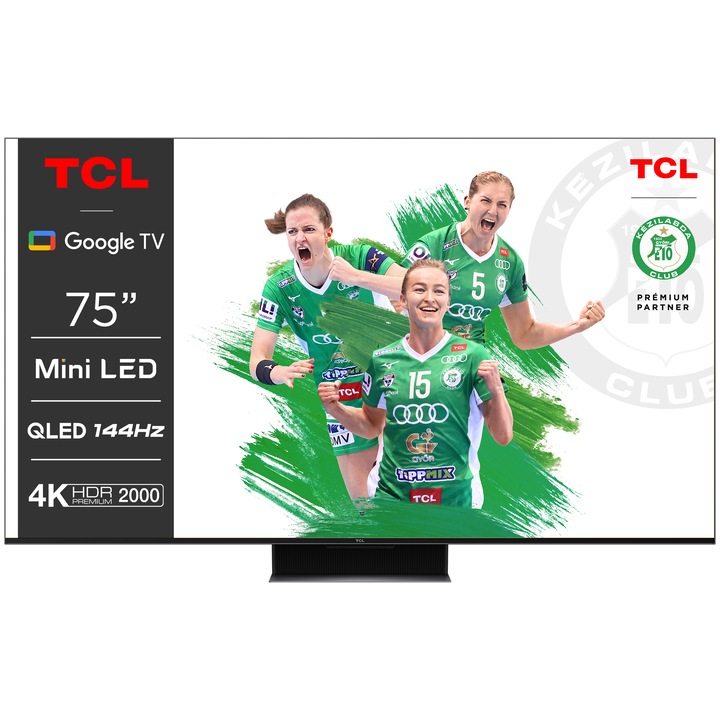 TCL 75C845 Smart LED Televízió, 189 cm, 4K, MiniLED, HDR, Google TV