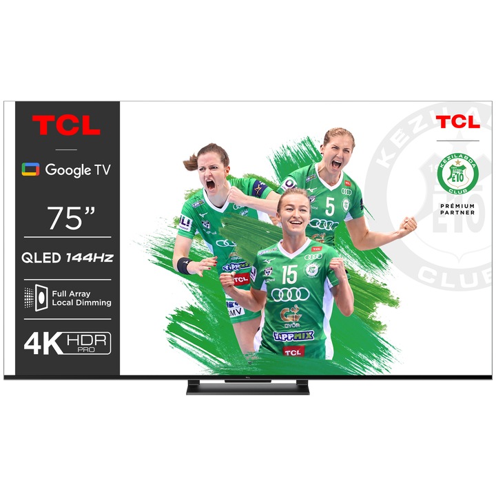 TCL 75C745 Smart LED Televízió, 189 cm, 4K, QLED, HDR, Google TV
