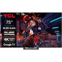 Televizor TCL QLED 75C745, 189 cm, Smart Google TV, 4K Ultra HD, 100 Hz, Clasa G