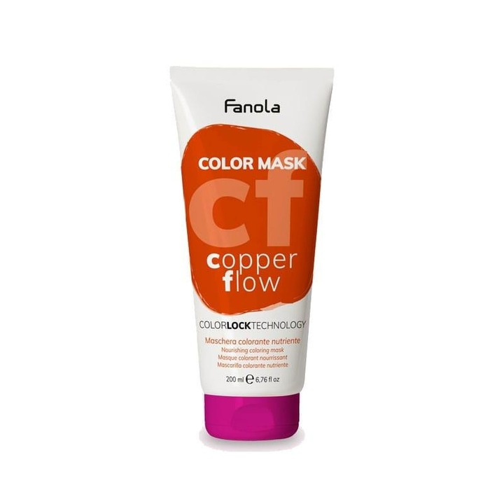 Fanola Color Mask masca hranitoare cu pigmenti colorati pentru revigorarea culorii Copper Flow 200 ml