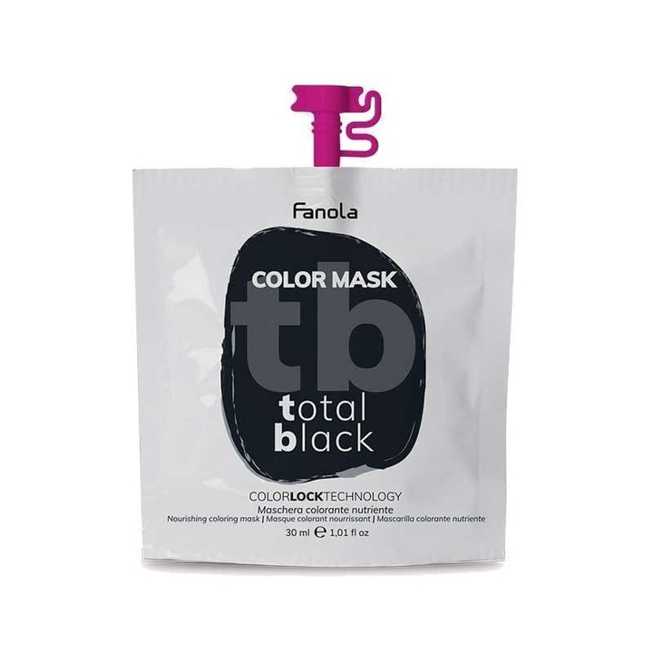 Masca par, Fanola, Total Black, 30 ml