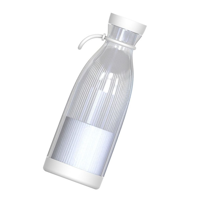 Mini Juicer Portabil, Electric, Practic, Multifunctional, Pentru preparat sucuri sanatoase si shake-uri delicioase, Capacitate 300 ml, Incarcare USB, Putere 18.000 rpm, Model G0316, Alb