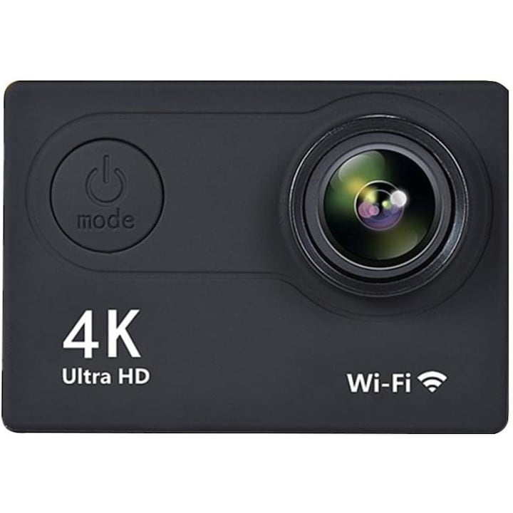 Sport videókamera, Wifi, 4K Ultra HD, 16 MP, 30 fps, vízálló tokkal, 170 fokos látószög, fekete
